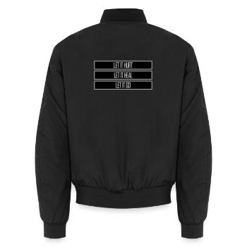 Let It Hurt Let It Heal Let It Go Inspirierend - Unisex Bomberjacke - Schwarz - Hinten - AI Model Male 185 light (185cm)