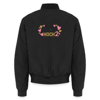 Hoch 2 Herz Zwillinge Zweifache Mutter - Unisex Bomberjacke - Schwarz - Hinten - AI Model Male 185 light (185cm)