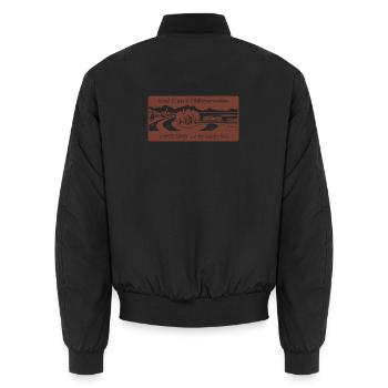 Insel Classic Oldtimerwelten Uhyst Spree Lausitz  - Unisex Bomberjacke - Schwarz - Hinten - AI Model Male 185 light (185cm)