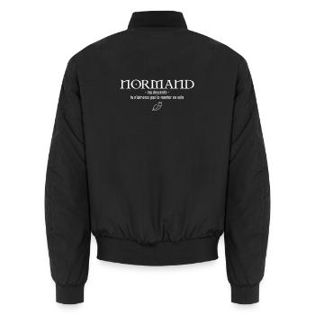 Normand Ma Descente Tu N Aimeras Pas La Monter ... - Bomber unisexe - noir - Dos - AI Model Male 185 light (185cm)