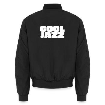 Cool Jazz  - Unisex Bomber Jacket - black - Back - AI Model Male 185 light (185cm)