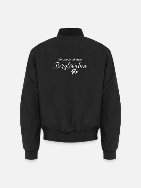 Löwchen: Im Urlaub mit dem Berglöwchen (white) - Unisex Bomberjacke - Schwarz