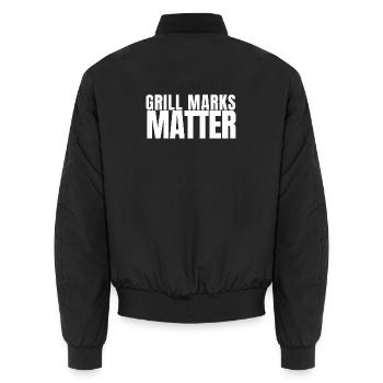 Hot Dog Senf Streetfood Wuerstchen BBQ Foodie Lust - Unisex Bomberjacke - Schwarz - Hinten - AI Model Male 185 light (185cm)