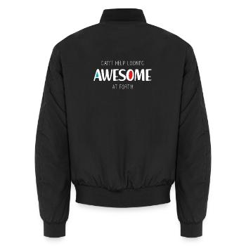 Ich kann nicht anders, als mit 40 großartig auszusehen - Unisex Bomberjacke - Schwarz - Hinten - AI Model Male 185 light (185cm)