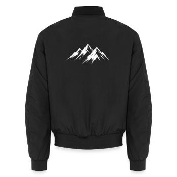 Berge Alpen Wandern Bergsteiger Outdoor Motiv - Unisex Bomberjacke - Schwarz - Hinten - AI Model Male 185 light (185cm)
