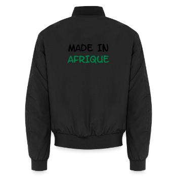 Made in AFRIKA! - Unisex Bomberjacke - Schwarz - Hinten - AI Model Male 185 light (185cm)
