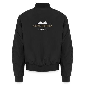 Alpe D'Huez - Unisex Bomberjacke - Schwarz - Hinten - AI Model Male 185 light (185cm)