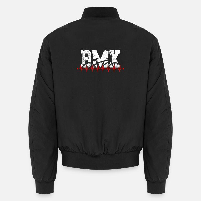 BMX Heartbeat Graphic - Unisex Bomber Jacket - black