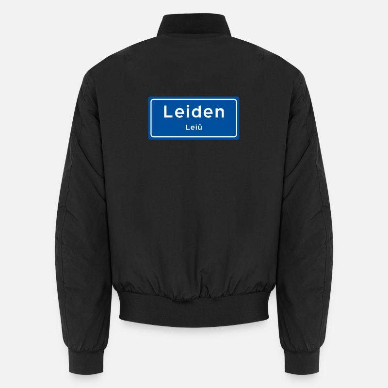 Leiden Ortsschild - Unisex Bomberjacke - Schwarz