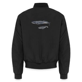 Whale whale Balaenoptera borealis - Unisex Bomber Jacket - black - Back - AI Model Male 185 light (185cm)
