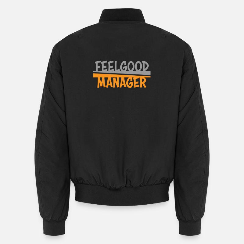 Feelgood Manager grey orange - Unisex Bomber Jacket - black