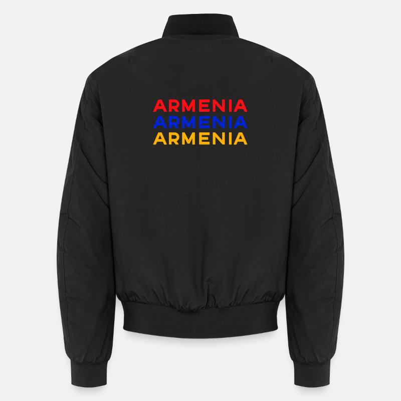 Armenia Lettering Flag - Unisex Bomber Jacket - black