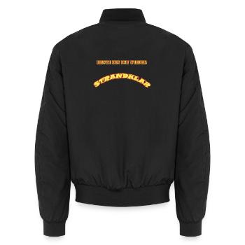 Strandklar - Unisex Bomberjacke - Schwarz - Hinten - AI Model Male 185 light (185cm)