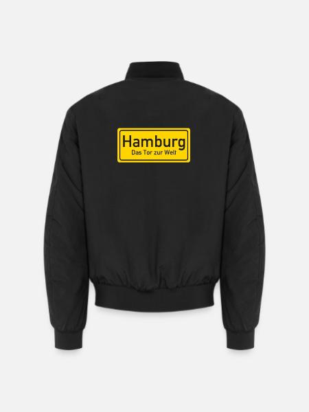 Hamburger Ortsschild Deutschland - Unisex Bomberjacke - Schwarz