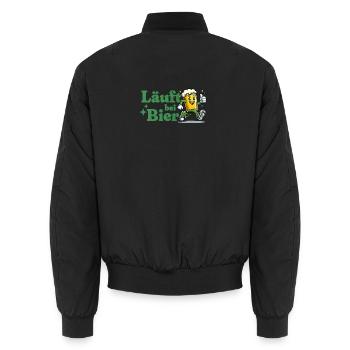 Läuft bei Bier - Unisex Bomberjacke - Schwarz - Hinten - AI Model Male 185 light (185cm)