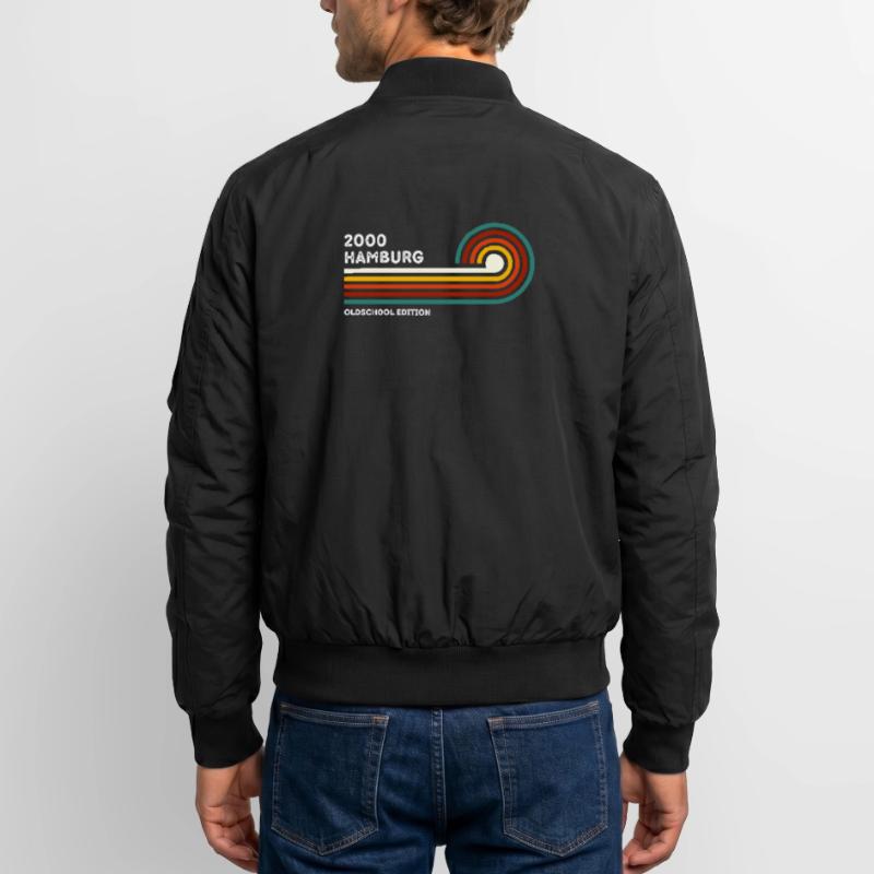 Hamburg Retro Shirt 2000 Code postal Souvenir Code postal Bomber unisexe