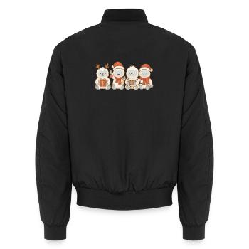 Yétis Enfants Garçons Filles Noël Yétis - Bomber unisexe - noir - Dos - AI Model Male 185 light (185cm)