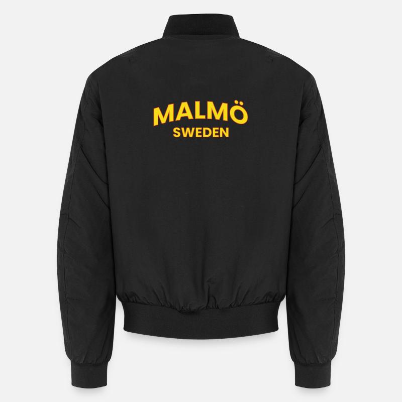 Malmö Sweden Retro Text Style Unisex Bomber Jacket