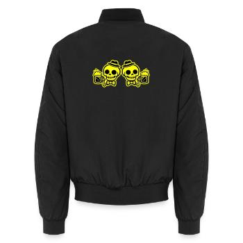 Skelett Bier Team Junggesellen - Unisex Bomberjacke - Schwarz - Hinten - AI Model Male 185 light (185cm)