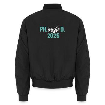 Doctorat 2026 Doctorat philistin Thèse PhD - Bomber unisexe - noir - Dos - AI Model Male 185 light (185cm)
