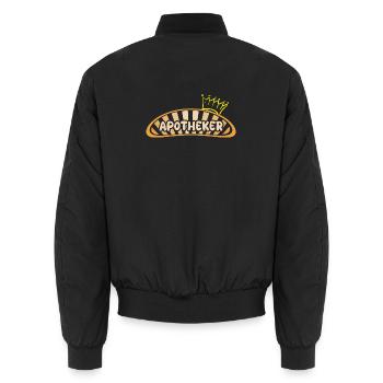 Geschenk für Apotheker - Unisex Bomberjacke - Schwarz - Hinten - AI Model Male 185 light (185cm)