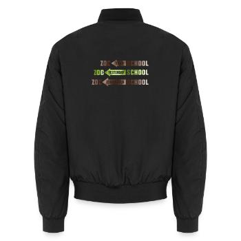 Safari Afrika savanne zoo schule tierpark - Unisex Bomberjacke - Schwarz - Hinten - AI Model Male 185 light (185cm)
