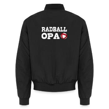 Radball, OPA, Radballer, Hallenradsport - Unisex Bomberjacke - Schwarz - Hinten - AI Model Male 185 light (185cm)