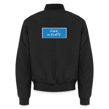Hove actually - Unisex Bomber Jacket - black - Back - AI Model Male 185 light (185cm)
