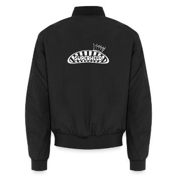 Geschenk für Superheld - Unisex Bomberjacke - Schwarz - Hinten - AI Model Male 185 light (185cm)