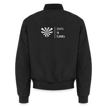 Darts is family (light) - Unisex Bomberjacke - Schwarz - Hinten - AI Model Male 185 light (185cm)