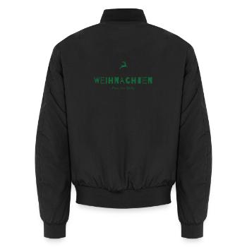 Weihnachten – Fest der Skills | Humorvolles Statem - Unisex Bomberjacke - Schwarz - Hinten - AI Model Male 185 light (185cm)