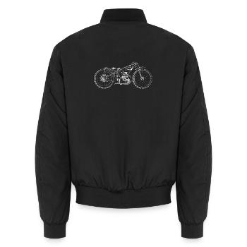 icône de l’histoire de l’histoire rétro de la moto vieille moto - Bomber unisexe - noir - Dos - AI Model Male 185 light (185cm)