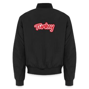 sticker flag of Turkey Turkey Tuerkei Turquie - Unisex Bomber Jacket - black - Back - AI Model Male 185 light (185cm)