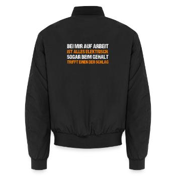 BEI MIR AUF ARBEIT - Unisex Bomberjacke - Schwarz - Hinten - AI Model Male 185 light (185cm)