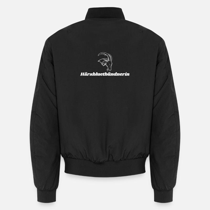 Härzbluetbündnerin Bündnerin Graubünden Unisex Bomber Jacket