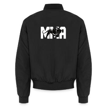 Design MMA avec un gros chat - Bomber unisexe - noir - Dos - AI Model Male 185 light (185cm)