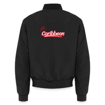 Caribbean in Red - Unisex Bomber Jacket - black - Back - AI Model Male 185 light (185cm)