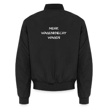Unterstütze Sahra Wagenknecht mit diesem Motiv - Unisex Bomberjacke - Schwarz - Hinten - AI Model Male 185 light (185cm)