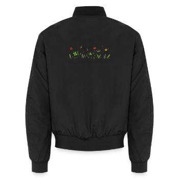 wiesenblume wild und ungezähmt wildblume blume - Unisex Bomberjacke - Schwarz - Hinten - AI Model Male 185 light (185cm)
