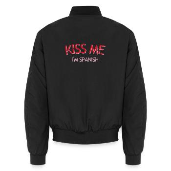Embrasse-moi Baiser espagnol - Bomber unisexe - noir - Dos - AI Model Male 185 light (185cm)