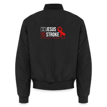 Stroke Stroke - Unisex Bomber Jacket - black - Back - AI Model Male 185 light (185cm)
