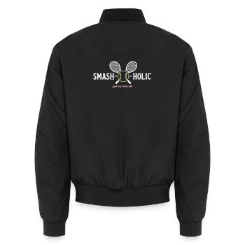 Sweat à capuche Tennis SMASH-o-holic, casquette, haut - Bomber unisexe - noir - Dos - AI Model Male 185 light (185cm)