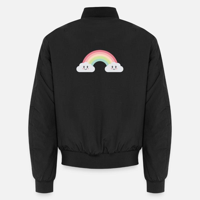 Nuages arc-en-ciel - Bomber unisexe - noir