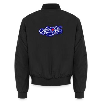 Apres Ski Herz Liebe - Unisex Bomberjacke - Schwarz - Hinten - AI Model Male 185 light (185cm)