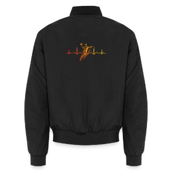 Klare Handball Botschaft für Männer - Unisex Bomberjacke - Schwarz - Hinten - AI Model Male 185 light (185cm)