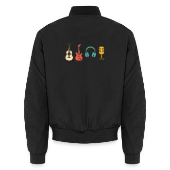 Notes musicales : Cadeau de conception rythmique et rythmique - Bomber unisexe - noir - Dos - AI Model Male 185 light (185cm)
