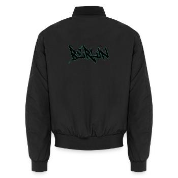 Neon Graffiti Lettering - Unisex Bomber Jacket - black - Back - AI Model Male 185 light (185cm)