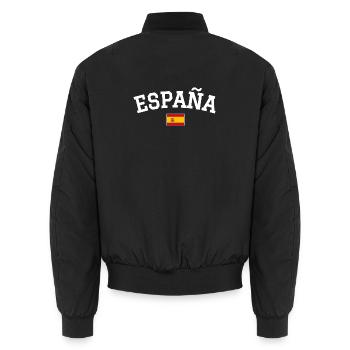 Spanien Flagge Design Weiss - Unisex Bomberjacke - Schwarz - Hinten - AI Model Male 185 light (185cm)