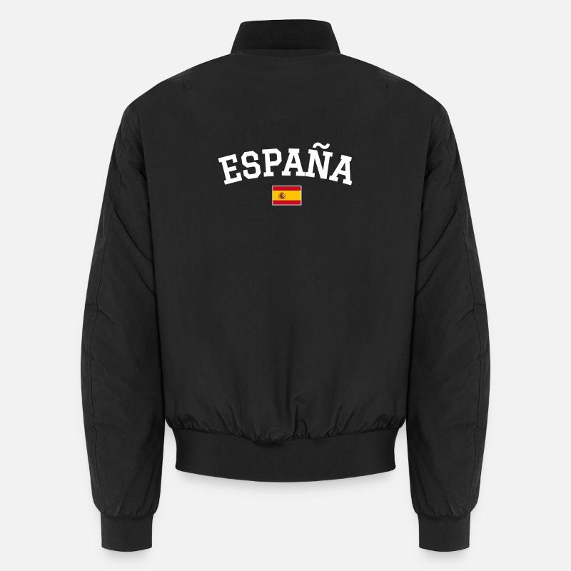 Spain Flag Design White Unisex Bomber Jacket