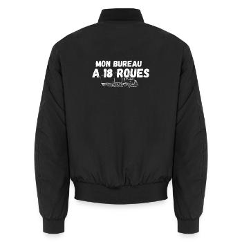 Mon Bureau A 18-Roues - Bomber unisexe - noir - Dos - AI Model Male 185 light (185cm)
